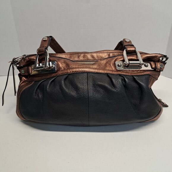 b. makowsky Handbags - B Makowsky Leather Black Bronze Shoulder Bag